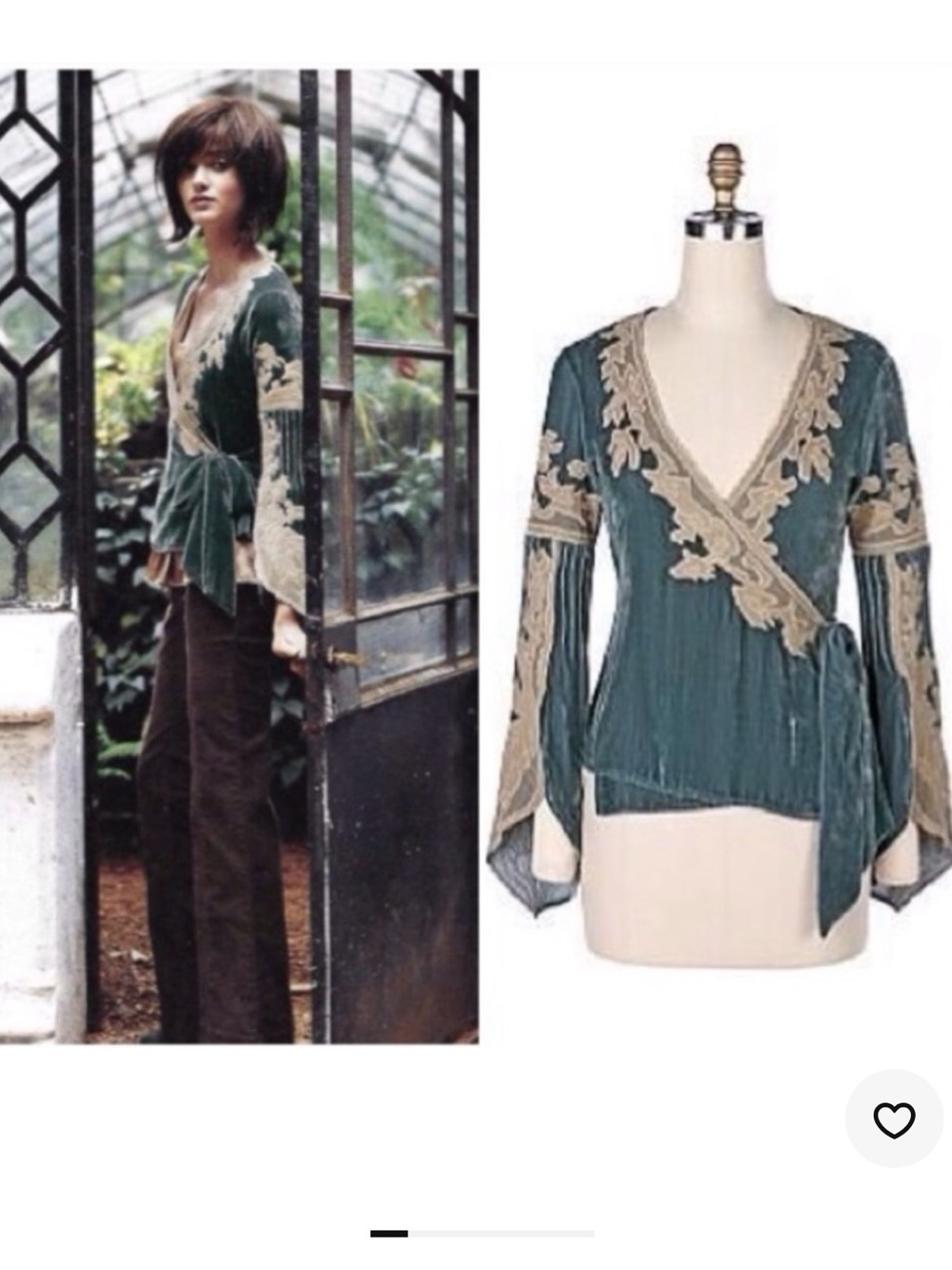 RARE Odille Seedlings Velvet Wrap Blouse Womens Size 6